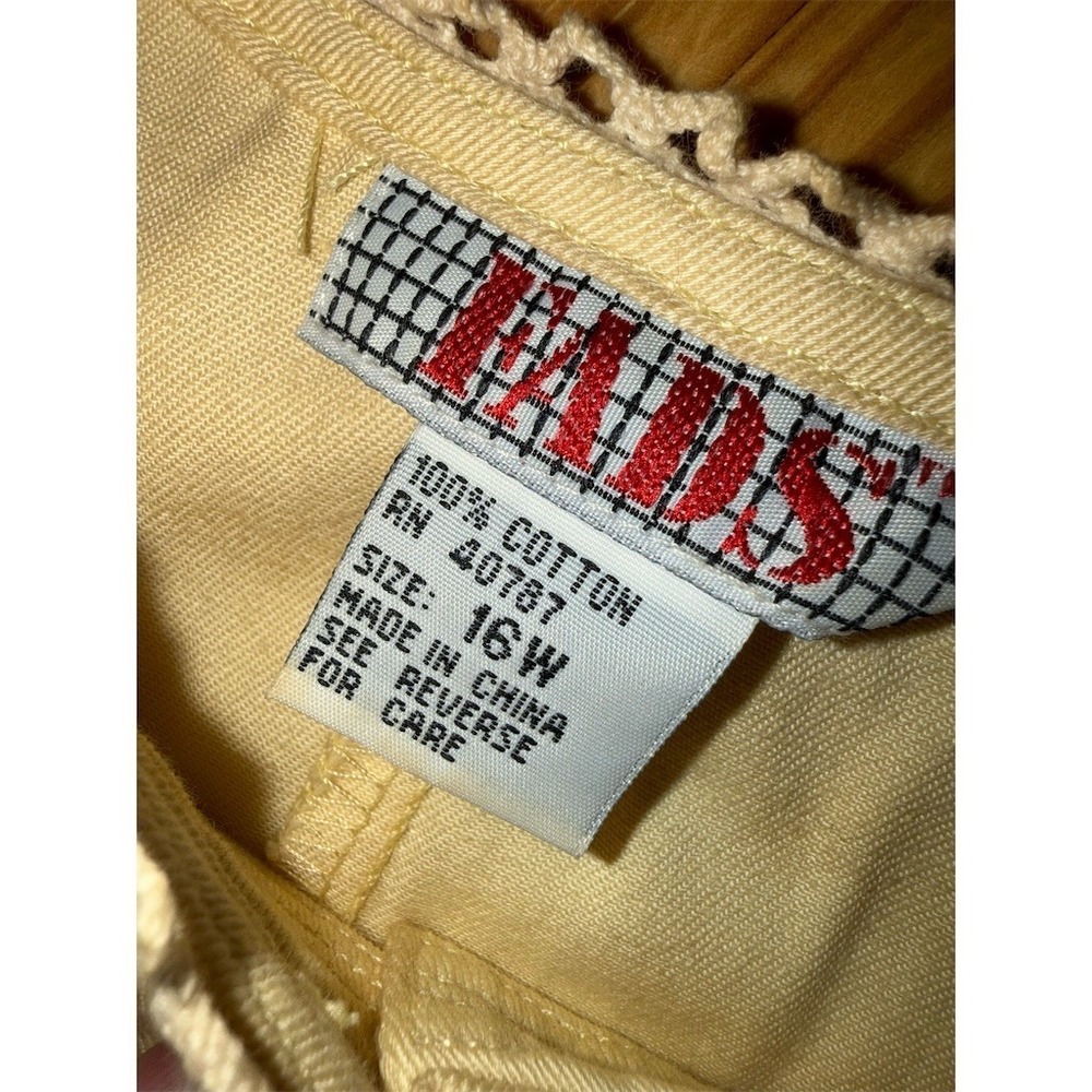 FADS Dress Womens Plus Size 16W Yellow Midi Cottagecore Button Front vintage 80s - Picture 2 of 10